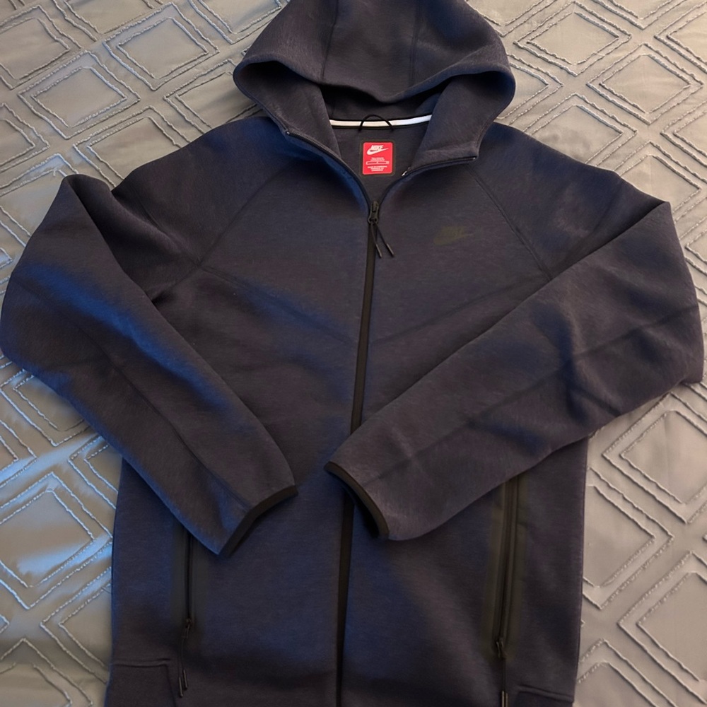 Nike Men's Dark Blue Zip-up Fleece Tech